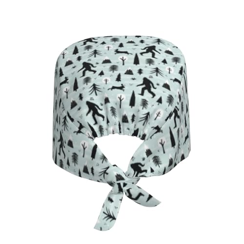 Image of Working Cap Scrub Cap with Sweatband Adjustable Unisex Women Tie Back Hat Nurse Surgical Caps