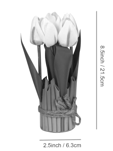 Image of TIED RIBBONS Artificial Tulip Flowers for Decoration (Red, 24.5 cm x 6.3 cm) Decorative Items for Home Decor Table Living Room Office Gifting