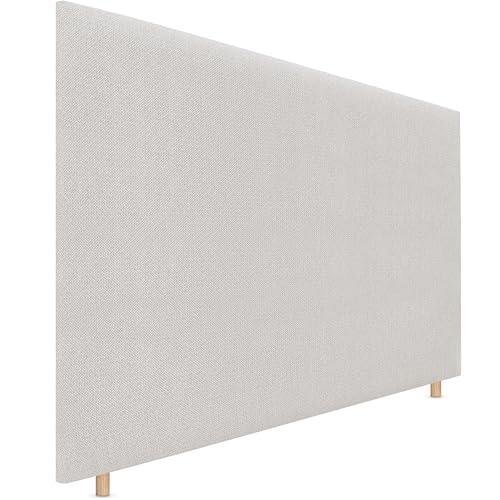 DHOME Cabecero de Tejido Luxury Liso hasta el Suelo con 8cm de Grosor Cabezal Tapizado Cama Dormitorio Moderno Top Trending (Silver Nacar, 150cm)