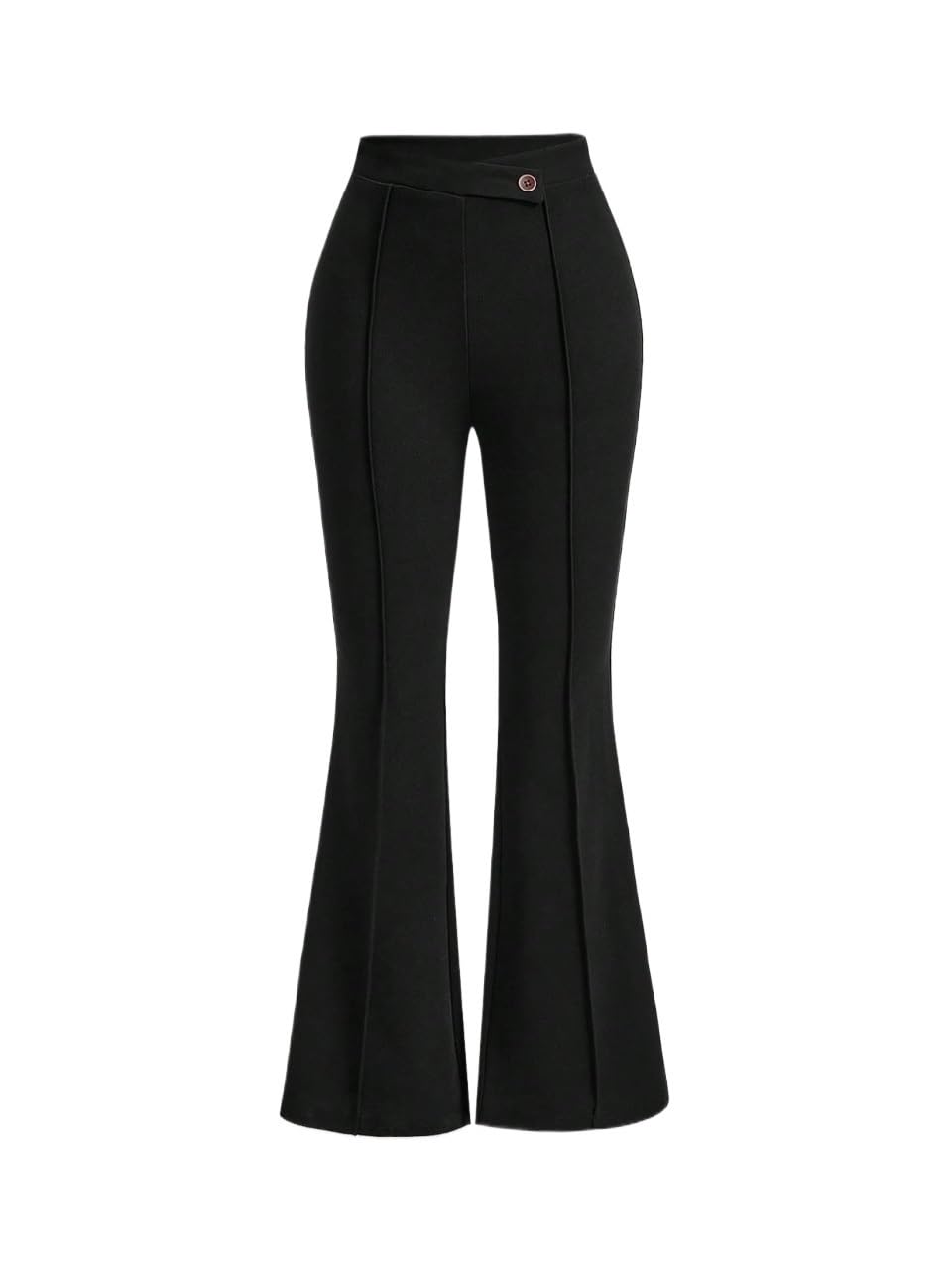 Womens Fall High Waist Leg Pleats Pants Trousers Black