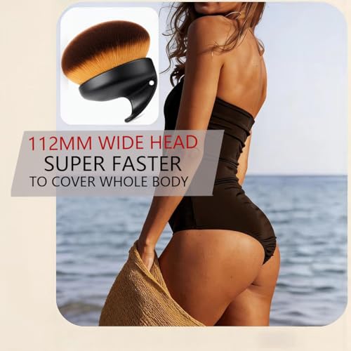 Image of Extra Large Body Make Up Brush for Self Tanner & Body Makeup, Soft Dense Bronzer Brush for Legs, Back & Face, Wet Dry Foundation Applicator with Ergonomic Handle