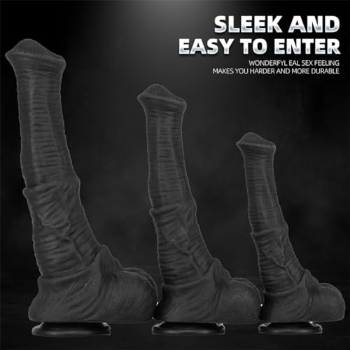 Seckoe Horse Dildo Realistischer Dildo Animal Analdildo Monster Analplug, Riesen Größe mit Starkem Saugnapf, Flexibles Sexspielzeug mit Pferde Großem Penis, Männer Frauen Masturbieren Sextoy. (M) – Bild 7