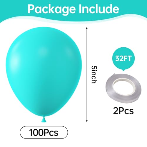 Image of KALOR Pearl Green Balloons,100 Pcs 5 Inch Mini Matte Latex Balloons for Balloon Garland Arch, Birthday Decoration, Wedding Party, Baby Shower Decorations