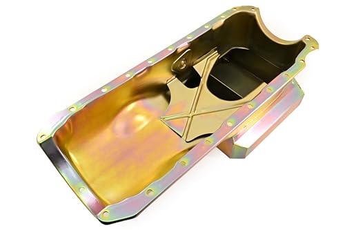 Image of Steel Racing Oil Pan Fits 1965-90 Chevy Big Block 396-402-427-454 - Zinc-Plated Finish