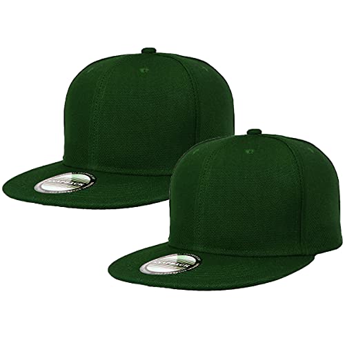 Image of Classic Snapback Hat Cap Hip Hop Style Flat Bill Blank Solid Color Adjustable Size