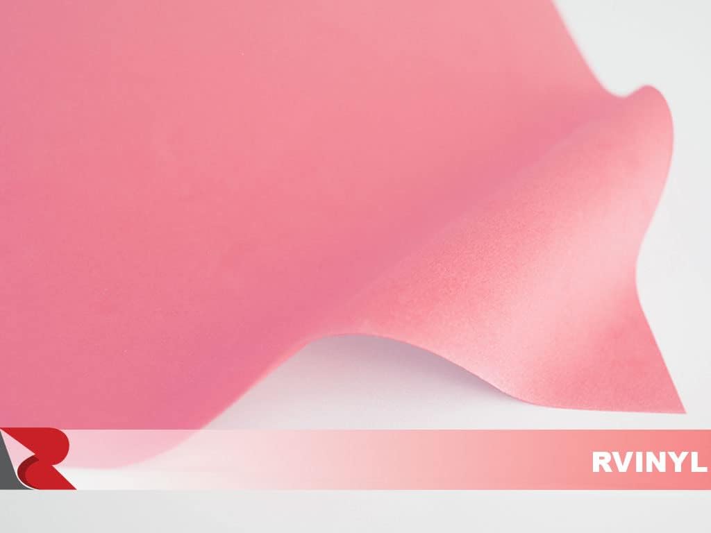 Rwraps Velvet Vinyl Car Wrap Film Sheet Roll with Air Release Technology - 53" x 15yd, Pink