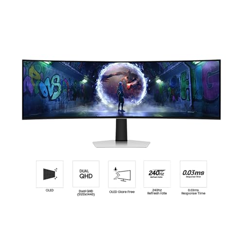 SAMSUNG 49" Odyssey DQHD (5,120x1440) 240Hz OLED G9 Curved Gaming Monitor (Renewed) Bundle with 2 Year CPS Enhanced Protection Pack - Image 8