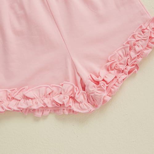 Big Sister Little Sister Matching Outfits Embroidered Bow Little/Big Sister Shirt Ruffle Shorts 18 Month 2T 3T 4T 7