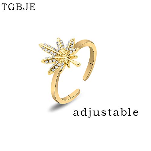 TGBJE Cannabis Leaf Ring Cannabis Gift Cannabis Weed Gift Cannabis Lover Gift Marijuana Gift2