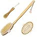 Produktbild Luxspire Badebürsten Set, Abnehmbarer Holzstiel Rückenbürsten Körperbürsten Peeling mit Wildschweinborsten und Langem Griff für Baden, Duschen, Gesicht, Cellulite Massage