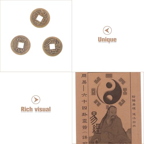 Jeu de 64 Trigrammes I Ching Papier Accessoire Décoratif Divination