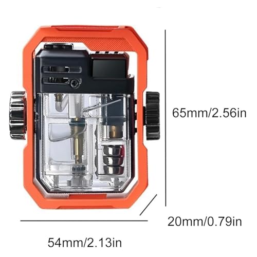 Encendedor metálico viento rojo ajustable recargable miniatura 6