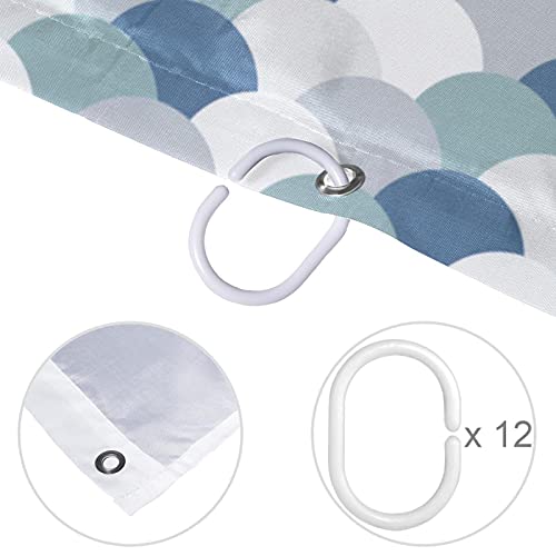 Rideau de douche queue de sirène bleue 183x183 cm Motif 01 - 5