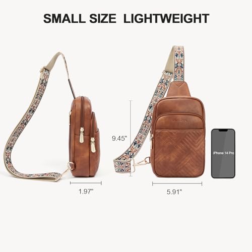 BOSTANTEN Sling Bag Quilted Crossbody Bags for Women Cross Body Purse PU Leather Fanny Pack with Adjustable Guitar Strap by BOSTANTEN - Used condition - Image 7