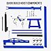 2 Ton Hydraulic Engine Hoist with Leveler, 4400 LB Foldable Mobile Cherry Picker with 6 Casters & Adjustable Telescopic Booms, Heavy Duty Engine Crane for Garage, Warehouse, Auto Repair, Blue