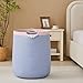 90L Large Blue Woven Rope Laundry Hamper Basket for Clohtes Boho Tall Rope Baskets for Blanket Baby Nursery Hamper for Girls Kids 17