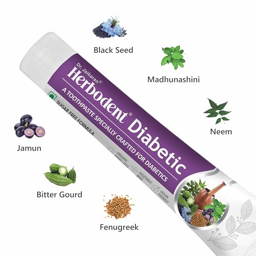 Herbodent® Zahnpasta für Diabetiker, 100 g, 1 Stück, speziell für Diabetiker, SLS- und zuckerfreie Formel, 7 Bio-Kräuter – Jamun… – Ansicht 4