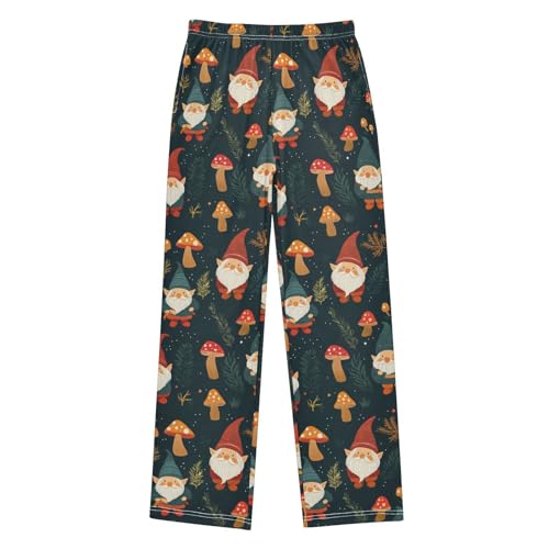 Gnomes and Forest Leaves Mushrooms Boys Pants for Kids Jogger Pants with Pockets S