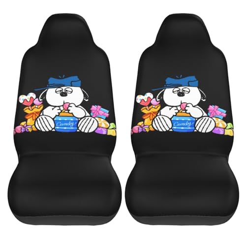スヌーピー オラフ カーシートカバー 2枚セット 前席用 軽 防汚 気性 洗える 普通車 適用 フロント 軽自動車 シートカバー 背面フルカバー ブラック 運転席 助手席 車用 シート カバー おしゃれ プレゼント