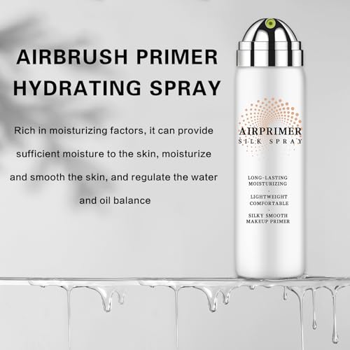 Airbrush Primer Face Makeup,Hydrating Primer for Oily and Mature Skin,Smoothes Skin Texture,Minimizes Appearance of Pores,Contains Hydrolyzed Silk and Hyaluronic Acid - Image 3