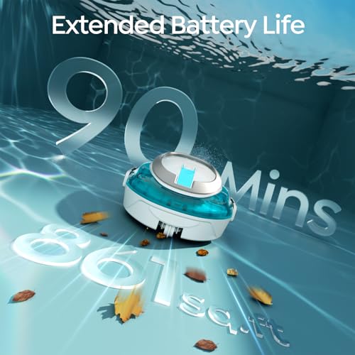 Image of S2 Robotic Pool Cleaner for Above Ground Pools, Efficient Coverage for Small to Medium Pools, Dual-Layer Filtration, 90-Min Cleaning Support, Self-Parking, Easy Maintenance (Sky Blue)