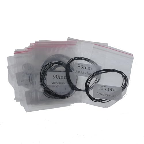 20-teiliges Set Gummi-Antriebsriemen - Für Kassettenrekorder, Videorecorder, 70-100 Mm Länge, 1,2 Mm Breit