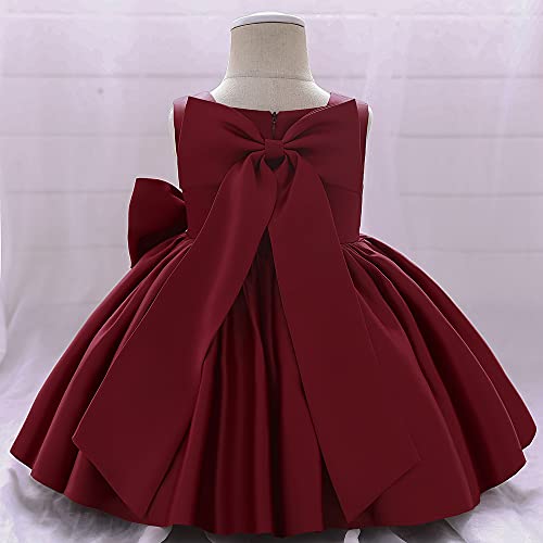 6M-8T Baby Girl Big Bowknot Birthday Pageant Dress Toddler Party Tutu Gown Baptism Dresses3