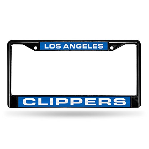 Rico Industries Ricepod NBA Los Angeles Clippers Black Black Laser Cut Chrome Frame 12" x 6" 12" x 6" Black Laser Cut Chrome Frame - Car/Truck/SUV Automobile Accessory
