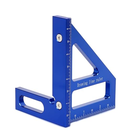 3D Multi Angle Measuring Ruler, 45° & 90° Degree Aluminum Alloy Woodworking Square Protractor, Miter Triangle Ruler High Precision Layout Measuring Tool Layout Scriber for Engineer