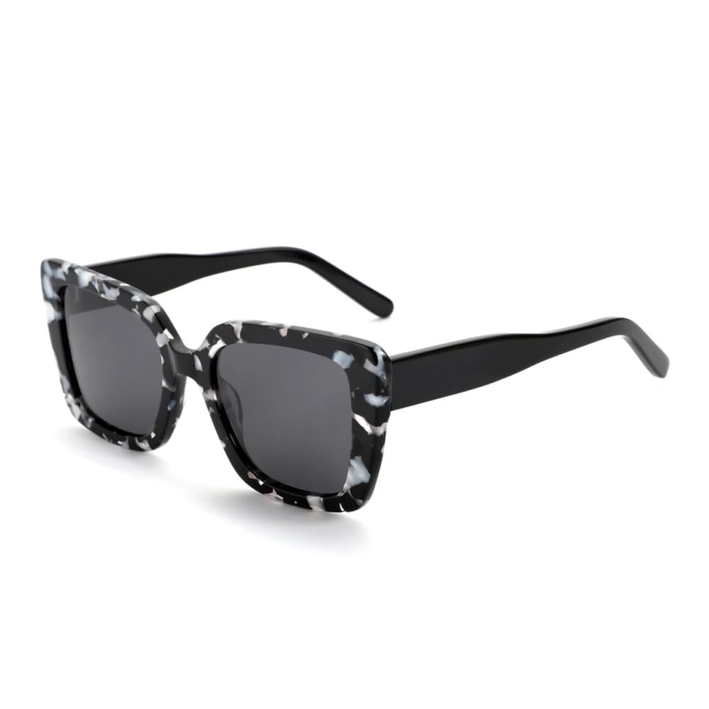 Gafas de sol polarizadas de acetato con montura gruesa para mujer y protección UV400.