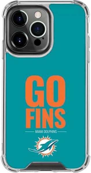 Skinit Clear Phone Case Compatible with iPhone 15 Pro - Officially Licensed NFL Miami Dolphins Team Motto Design