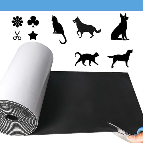 Vefhby Schaumstoff Selbstklebend,300mm(B) x3mm(D) x1.5m(L) Multifunktionale Schaumstoffplatte Moosgummi Selbstklebend für Schalldämmung Rutschfestigkeit DIY-Dichtungen Stoßdämpfer(Schwarz)