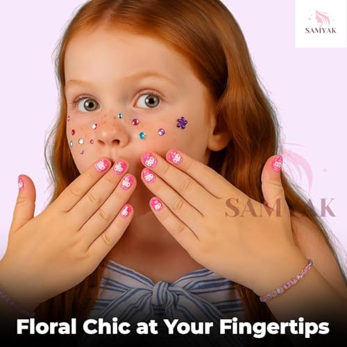 Image of Samyak Kids Nails Set, Girls Kanjak Navratri Gifts, Birthday Return Favour Press On Nails (Multicolor, Pack of 6)