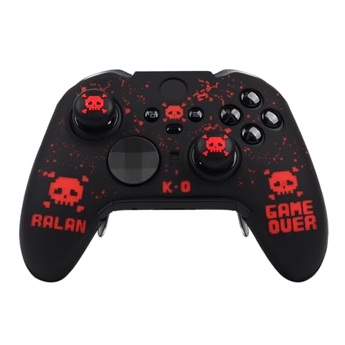 Image of Pixelated Skull Controller Skin Compatible with Xbox Elite Series 2 Core Wireless Controller, RALAN Protector Case, Customised Thumb Grips Cap