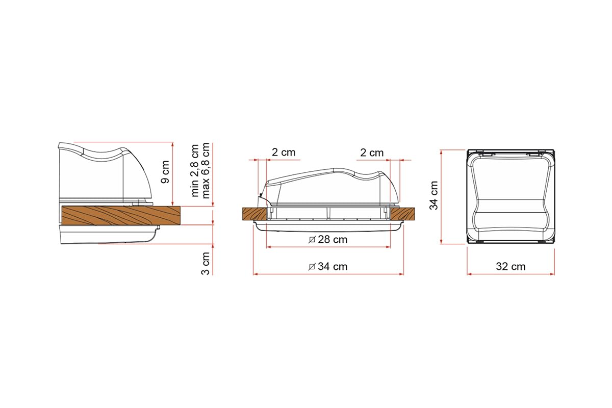 Fiamma Vent 28 x 28 cm transparente | Chrystal | Dachhaube Dachluke | 28F (1x Vent 28)