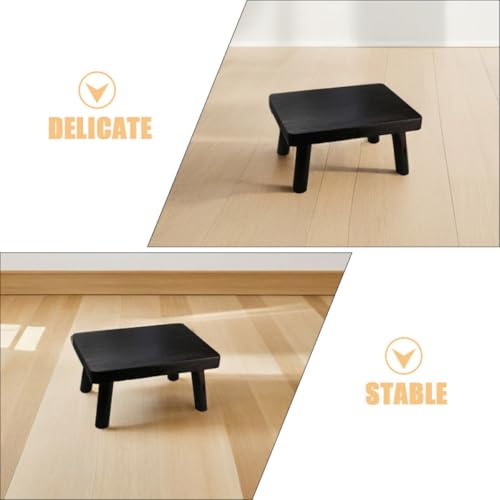 Taburete de suelo de madera maciza mesa baja compacta de paulownia para dormitorio estilo japonés 5