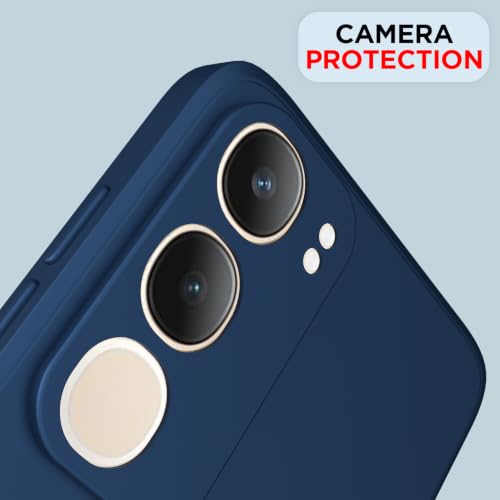 Image of Outlouders Back Cover for Vivo Y19s / Vivo Y29 5G | Camera Protection | Durable Soft Matte Silicone Bumper Case (Blue)