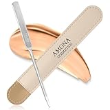 AMONA スパチュラ サージカルステンレス 【美容皮膚科医監修】 メイク&クリーム用 スキンケア 化粧品ツール ヘラ 収納レザーケース付き