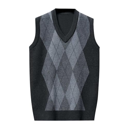 Gilet en maille col V homme sans manches pull parfait pour les sorties en automne