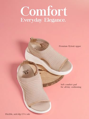 Image of Carlton London Women's Knitted Slip-On Wedge Sandals