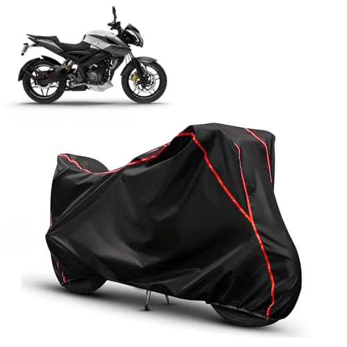 Image of Water Resistant Bike Cover for Bajaj Pulsar NS 200 | All Weather, UV Heat Resistant, Dustproof, Triple Stitched, Windproof Elastic Bottom