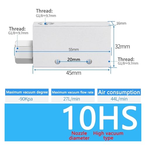 Générateur de vide pneumatique 25HS pour stabiliser la manipulation de pièces légères