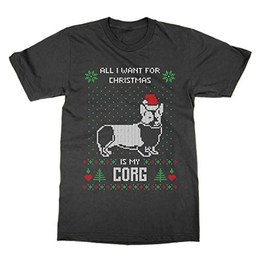 T-shirt Corgi Ugly Christmas noir XL pour afficher votre passion