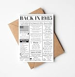 LissiArt97 40th Funny Birthday Gift For Women Or Men - Back In 1985 Birthday Card - 40 Years Old Birth - Remembering the Year 1985 Card - Anniversary Greeting Cards - Funny facts and figures