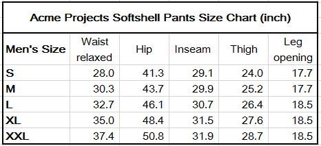 Acme Projects fleece-futter softshell-hosen, 100% wasserdicht, atmungsaktiv männer, x-large Schwarz