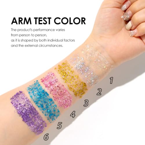 Body Glitter Stick 6 Pack Hair and Body Glitter Makeup for Kids Women Festivals Parties Cosplay Sparkling Body Shimmer Glitter — view 6
