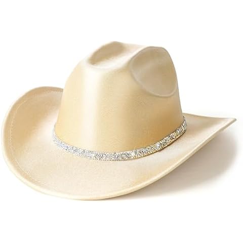 Lisianthus Glitter Cowboy Hat for Women and Men Party Disco Cowgirl Hat Gold Cover