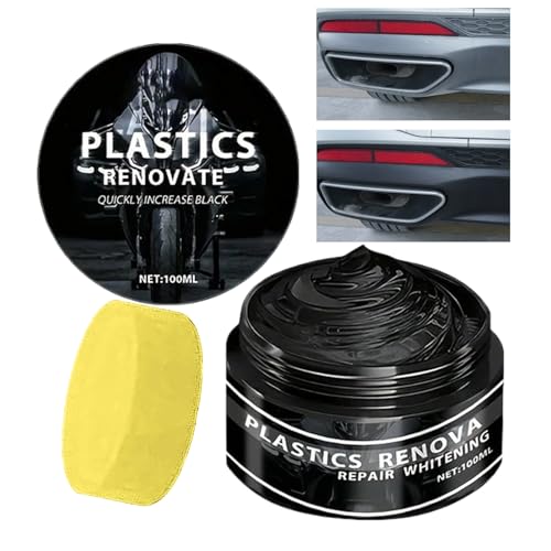 Restaurador de Molduras Negras para Coches | Renovador de Salpicaderos con Cera Reparadora para Caucho | 100ML con Brillo Intenso, Protección UV y Secado Rápido Antidecoloración
