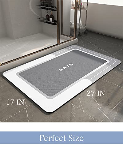Montvoo BATHROOM RUG Bath Mats For Bathroom Floor Bathtub Vanity-Bathmat Bath Rug Easy Care-17 Inchx27 Inch Grey thumb #1