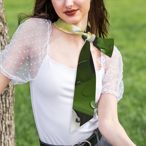 Satin Bandanas Head Scarf For Women Hair Scarves Fresh Lemon Satin Neck Scarf Silk Bandana4